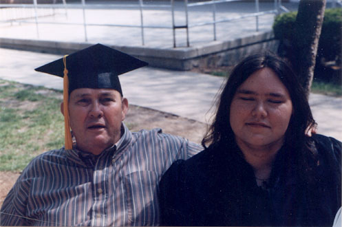 Grandpa and Amy after her graduation - May 6, 2000