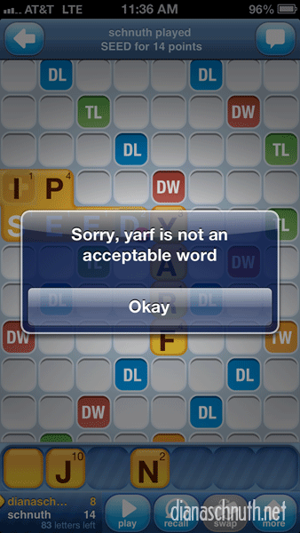 Yarf Is Not An Acceptable Word