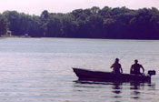 photo: boaters fishing on a lake