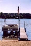 photo: the pontoon boat, docked