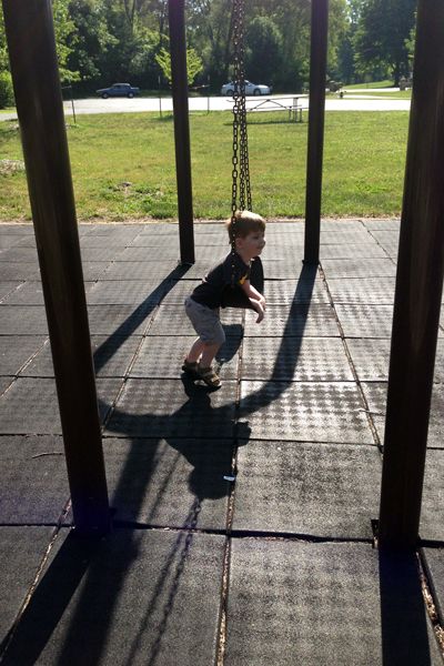 On the big kid swings