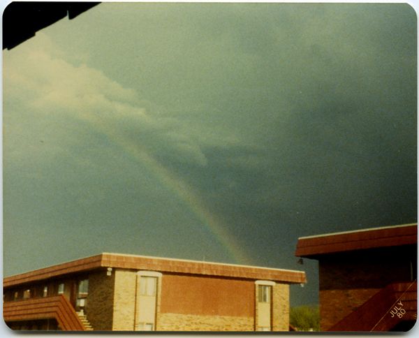 rainbow over our apartment, 1980
