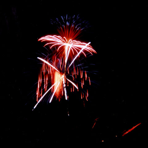 Fireworks at Community Homecoming Park, Holland OH || Holga 120N