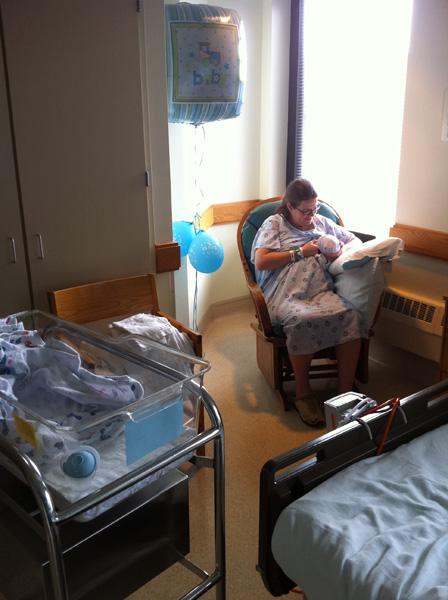 Nursing Connor in the hospital room