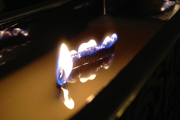 burning a candle during a 2013 power outage