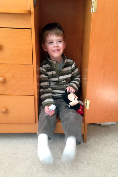 Connor in his changing table