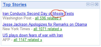 missile has two 'i's, Washington Post...