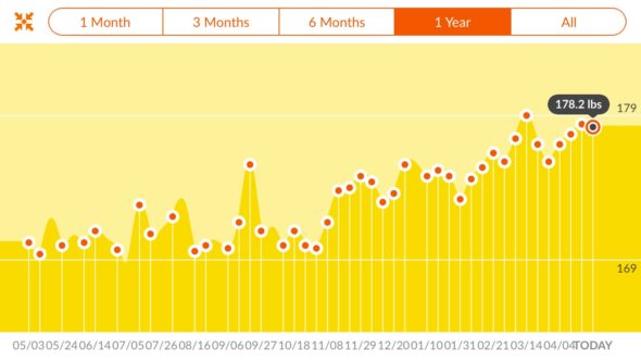 Weight graph, 12 month trend 