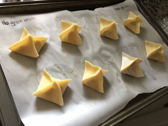 Baking the Wontons