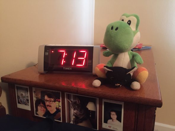 Alarm clock with yoshi