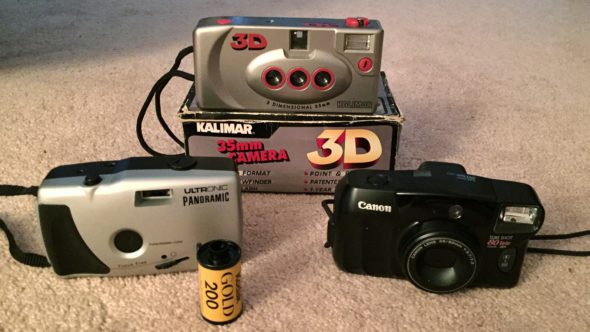 Three film cameras from Goodwill