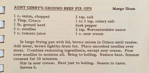 Recipe for Aunt Ginny's Ground Beef Fix-Ups