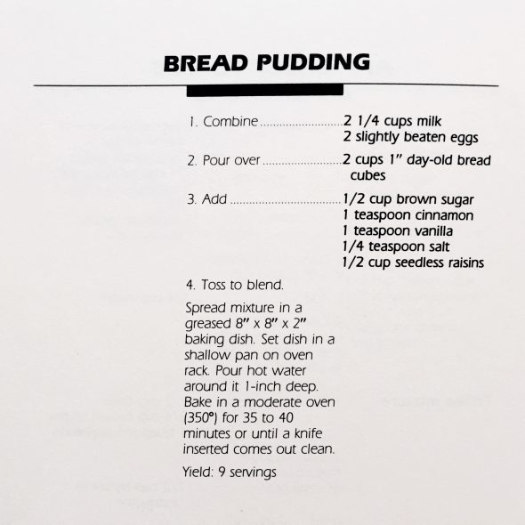 Bread pudding recipe