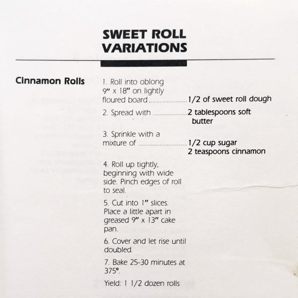 Sweet roll variations