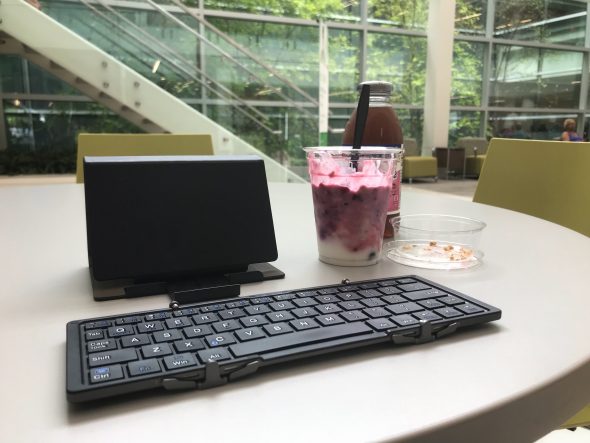 Bluetooth keyboard and breakfast